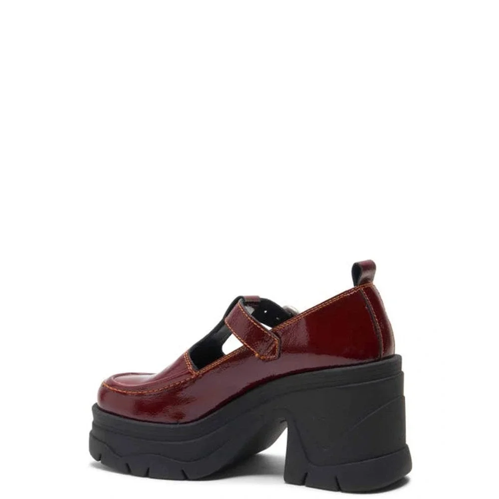 FREE PEOPLE Mayla Mary Jane Platform Heels Women’s Patent Leather 8.5 Raspberry